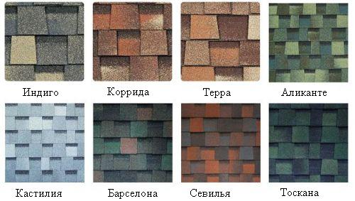 Цвета и узоры кровли Shinglas